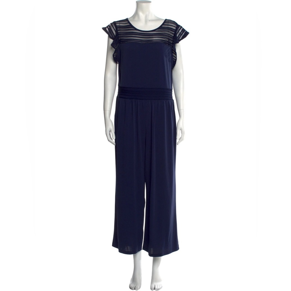 Michael Kors navy blue wide leg jumpsuit - M